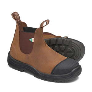 Blundstone 169 Work & Safety Rubber Toe Cap Crazy Horse Brown